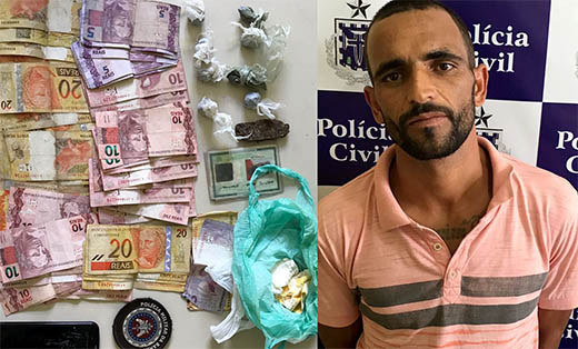 Homem possuía mandado de prisão em aberto por tráfico de drogas e receptação de carro | Foto: Notícias de Santaluz