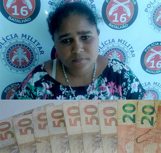 Dinheiro foi recuperado após mulher ser detida por clientes dentro de supermercado | Foto: Notícias de Santaluz