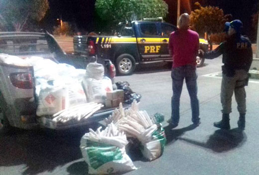 Carga de explosivos seria vendida para garimpeiros na região de Nordestina | Foto: Divulgação/ PRF