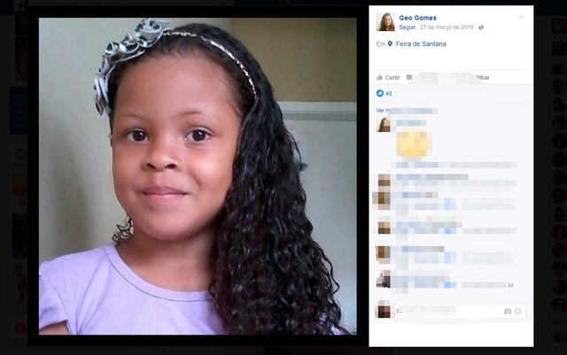 Gabrielly Gomes, de 7 anos, desapareceu em janeiro desse ano. (Foto: Reprodução/Facebook