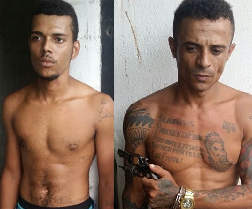 Dupla foi presa com moto roubada momentos antes da abordagem policial | Foto: Notícias de Santaluz