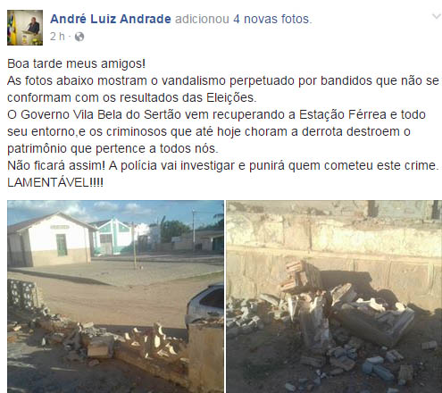 Prefeito de Queimadas usou rede social para acusar e xingar oposição após acidente | Foto: Reprodução/Facebook