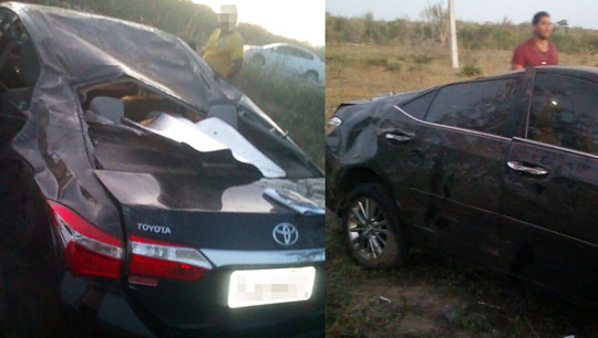 Carro ficou destruído em acidente na BA-120 entre Valente e Santaluz, mas motorista saiu ileso | Foto