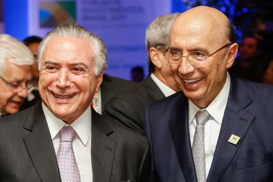 Presidente Michel Temer, Governador Geraldo Alckmim , João Doria e Henrique MeirellesFoto: Marcos Corrêa/PR