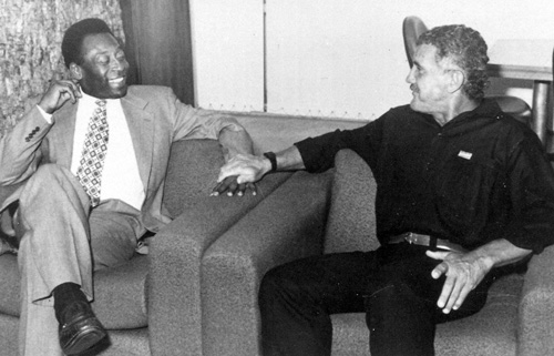 Onça ao lado do 'Rei Pelé' | Foto: Reprodução
