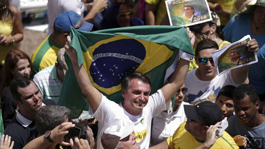 Bolsonaro, um dos vice-líderes na corrida presidencial, visitou a capital paraense no período de festejos do Círio de NazaréUeslei Marcelino/Reuters