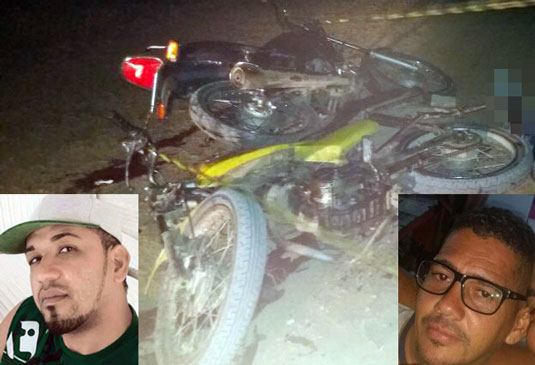 Pedro Alexandre (esquerda) e Tiririca morreram em colisão entre duas motos em estrada que liga Santaluz a Araci | Foto: Notícias de Santaluz