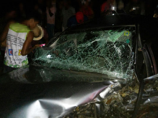 Acidente aconteceu na noite deste sábado (18) na BA-120, em Valente | Foto: Leitor do Notícias de Santaluz