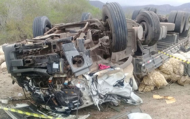 Motorista morreu após veículo tombar na BR-116 | Foto: Site Bahia10