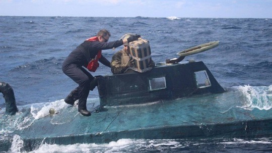 'Submarino do tráfico' tinha carregamento de cocaína avaliado em R$ 680 milhões | Foto: Divulgação/U.S. Coast Guard