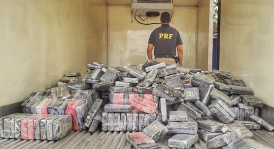 Segundo a PRF, esta foi a maior apreensão de cocaína, em única carga, na história do órgão na Bahia | Foto: Divulgação/PRF