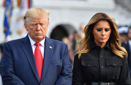 O presidente e a primeira-dama dos EUA, Donald e Melania Trump | Foto: Nicholas Kamm / AFP Photo