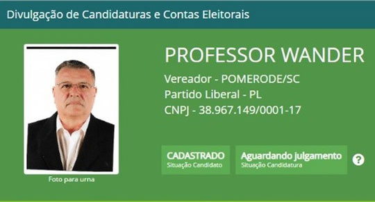 Professor Wander | Foto: TSE/Divulgação
