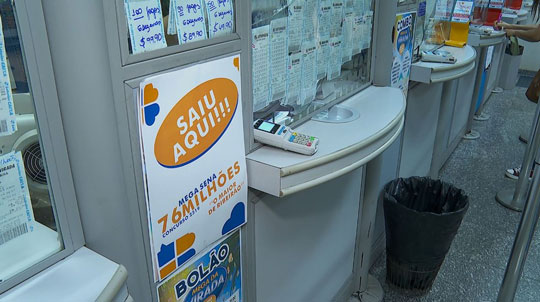 Guichê de lotérica em shopping onde aposta milionária foi registrada em Ribeirão Preto, SP | Foto: Reprodução/EPTV