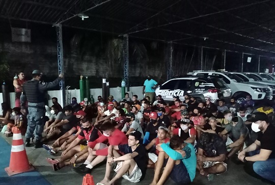 Grupo é preso por assistir a jogo de futebol durante toque de recolher em Manaus | Foto: Divulgação/G1