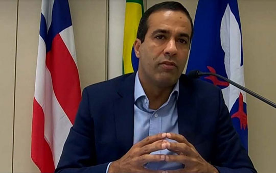 Prefeito Bruno Reis anunciou início da vacinação contra a Covid-19, em Salvador | Foto: Reprodução/TV Bahia